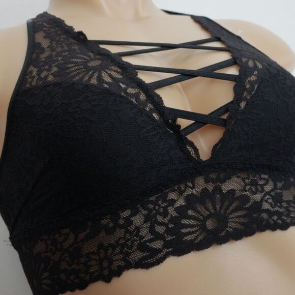 Pink Victoria's Secret black lace bralette NWT - Picture 4 of 8